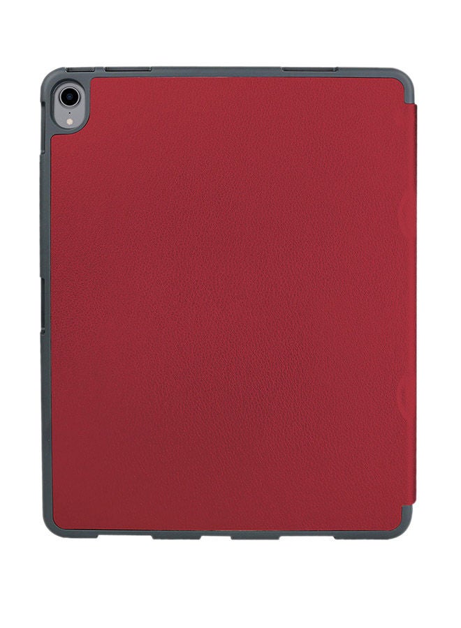 NIBEMINENT AirCoat Smart Cover With Apple Pencil Slot For iPad Pro11-Inch (2018) Burgundy Red - Image 2