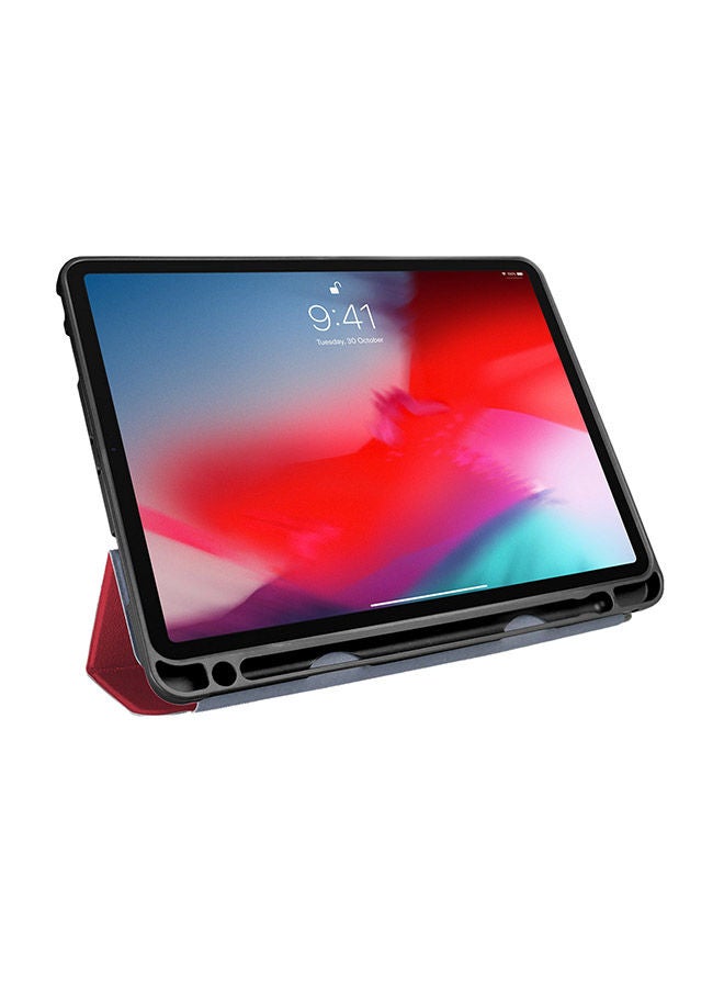 NIBEMINENT AirCoat Smart Cover With Apple Pencil Slot For iPad Pro11-Inch (2018) Burgundy Red - Image 3