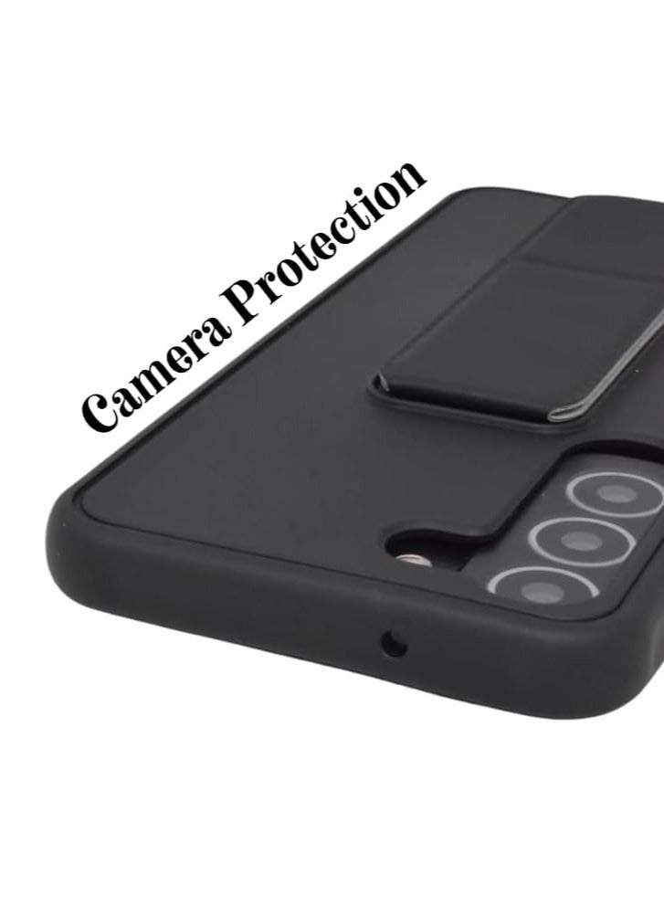 MUNTAQI Galaxy S23 Plus Case Cover with Magnetic Stand & Holder Premium Silicone Hand Strap Grip Car Mount Kickstand Finger Grip Case Cover For Samsung Galaxy S23 Plus (Black) - Image 5