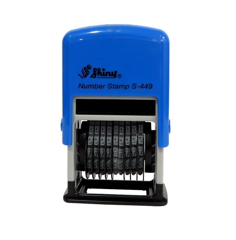 Shiny S-449 Self Inking Stamp Rubber 9 Digit Numbering Stamp - Image 1