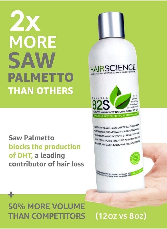 82S Hair Science Formula 82S | Hair Loss Shampoo & Conditioner with DHT blocker: Saw Palmetto + Biotin, Panthenol, Vitamin A, Phytokeratine & Amino Acids | For Men and Women  - Image 3