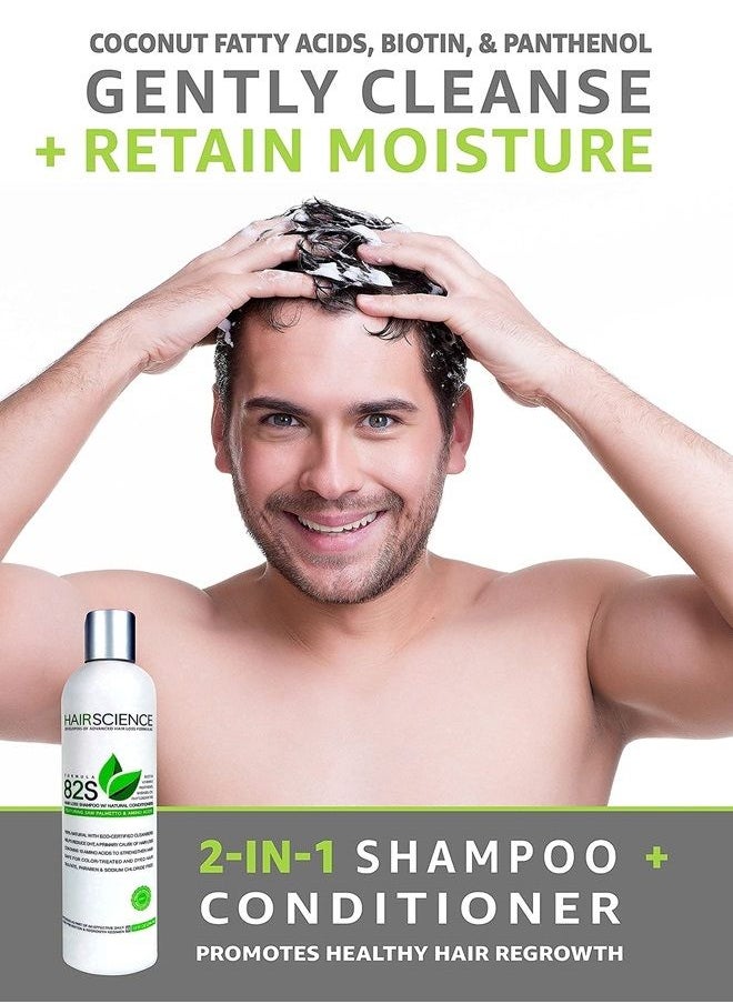 82S Hair Science Formula 82S | Hair Loss Shampoo & Conditioner with DHT blocker: Saw Palmetto + Biotin, Panthenol, Vitamin A, Phytokeratine & Amino Acids | For Men and Women  - Image 4