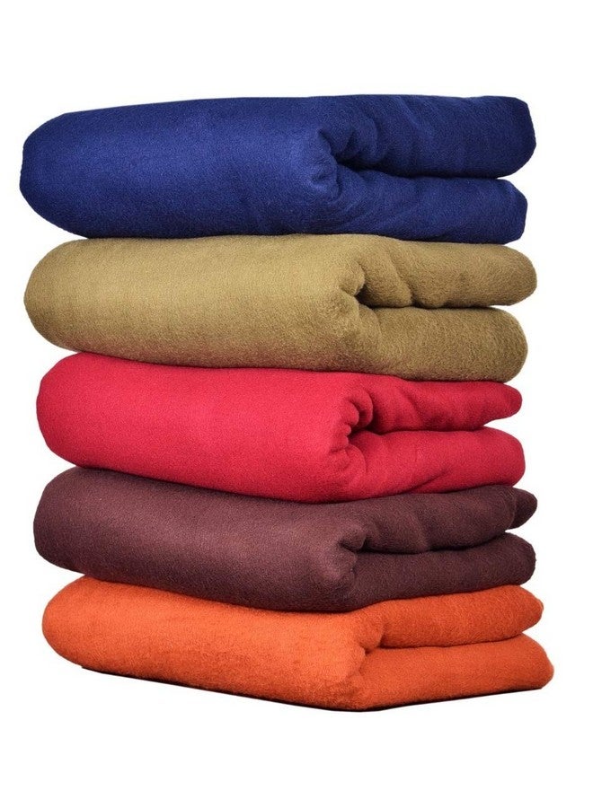 Goyal's Plain Fleece Double Bed All Season Blanket/Comforter/Dohar 250 TC, 88x88 Inches - Pack of 5 - Solid Colors - Image 1