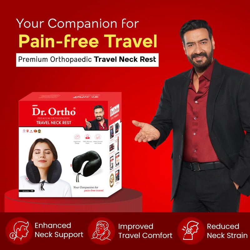 Dr. Ortho DrOrtho Premium Orthopaedic Travel Neck Rest Neck Pillow for Travel Travel Pillow for Neck Head Support Travel Neck Pillow for Chair Car Train Flight - Image 2