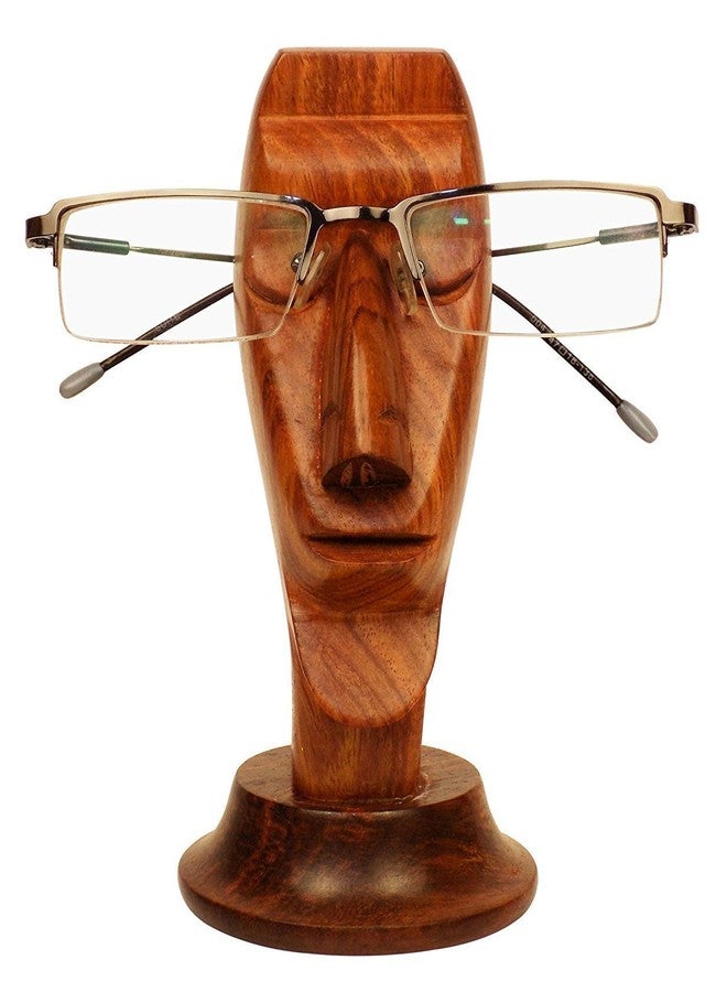 Craftland Rosewood Nose Shaped Wooden Spectacle Holder Stand (2.3 x 2.3 x 6 Inches, Brown) - Image 2