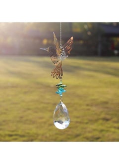 Generic Hummingbird Hanging Suncatcher Crystal Glass Prisms Ornament Garden Home Decor Gift Hummingbird iron pendant -63mm  - Image 4