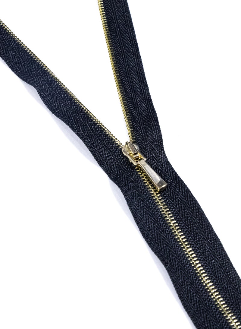 Premium Quality 60cm Metal Zippers - Open-End Zippers 6-Pieces - Ideal for Sewing, Jackets, & Crafts (Black+Gold) - Image 4