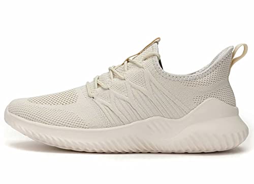 Socviis Mens Slip On Running Shoes Athletic Walking Trainers Lightweight Breathable Mesh Tennis Sneakers Zapatos de Hombre Beige - Image 3