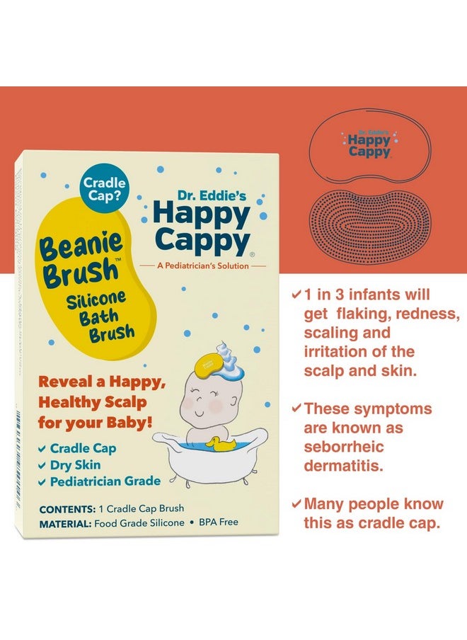 Happy Cappy - Beanie Brush A Pediatrician'S Solution For Babies Soothes Cradle Cap Dry Skin Food Grade Silicone Cradle Cap Brush Gentle Safe Bpa Free - Image 1