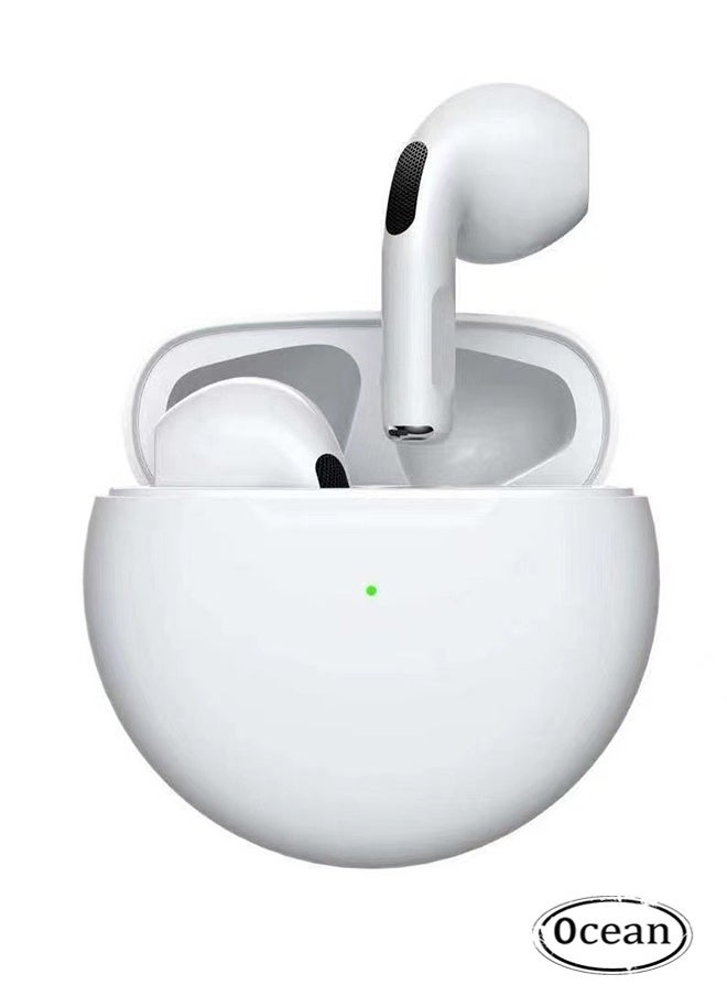 Ocean Pro 6 Wireless Earbuds, Bluetooth Headphones, High-Resolution Sound, Intelligent Audio Connection, Immersive Sound, Noise Cancelling In-Ear Headphones, for Xiaomi, Huawei, ​Android Mobile Phone, White  - Image 1