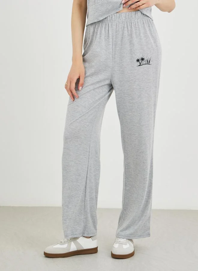 Take Two Take Two Printed Short Sleeve Top and Joggers Co-Ords
