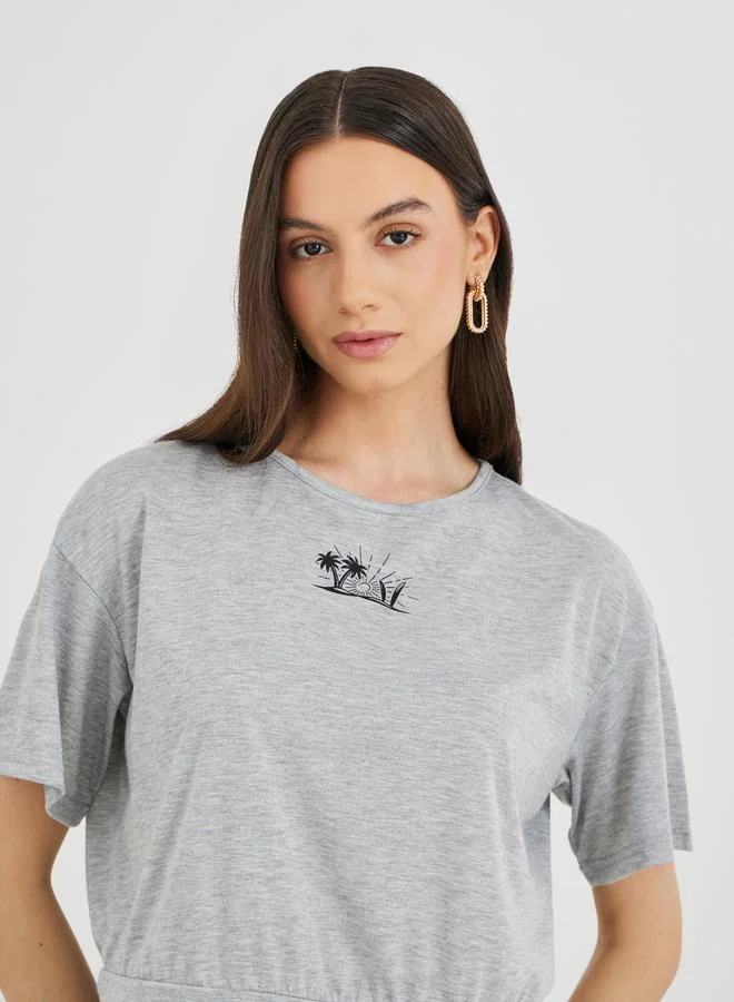 Take Two Take Two Printed Short Sleeve Top and Joggers Co-Ords
