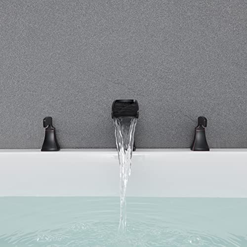 Artiqua Roman Tub Filler Waterfall Tub Faucet Oil Rubbed Bronze Deck Mount Bathtub Faucets 3 Hole Brass Bathroom Faucets with 2 Handles - Image 5