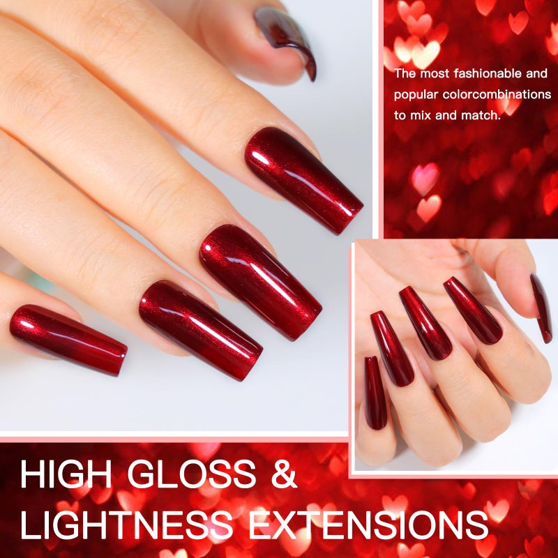JimysCo COSMOO 12ml Wine Red Nail Polish, Burgundy Quick Dry Nail Lacquer, Super Lustrous Nail Enamel Polish, Iridescent Ultrachrome Nail Art Varnish - Image 3