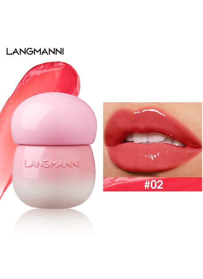 LANGMANNI Pudding Glow Lip Balm, Velvet-Smooth Lip Gloss For Nourished, Glowing Lips, Hydrating, Non-Sticky Glossy Tinted Lip Balm Makeup  - Image 2