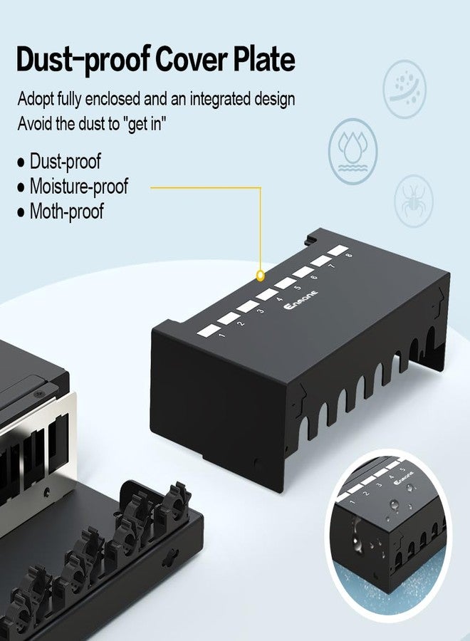 Enmane 8 Port Blank Keystone Patch Panel Shielded Compatible with LC/SC/ST/FC/USB/HDMI Keystone Jack for Desk Mount Home Ethernet Termination Box - Image 3