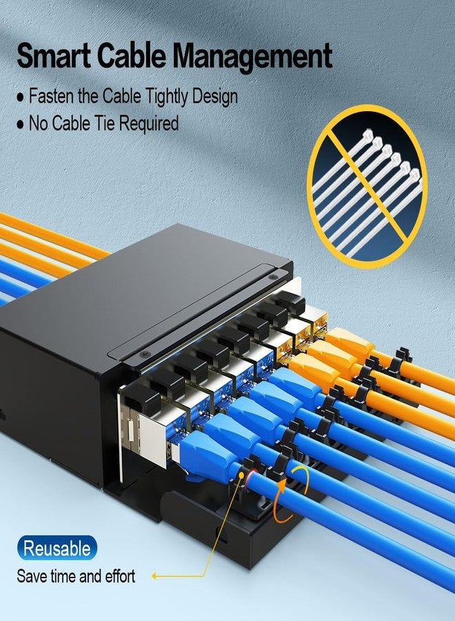 Enmane 8 Port Blank Keystone Patch Panel Shielded Compatible with LC/SC/ST/FC/USB/HDMI Keystone Jack for Desk Mount Home Ethernet Termination Box - Image 2