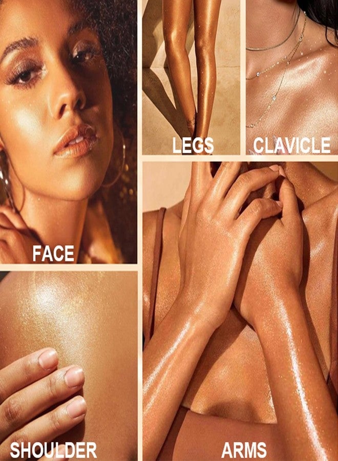 MinFei Shimmer Body Oil, SPF 45 Broad Spectrum,Sunscreen Shimmer Body Oil with Coconut Oils,Long Lasting Liquid Luminizer for Body & Face, Highlighter Illuminator body Makeup(Glistening Bronze, 30ML) - Image 5