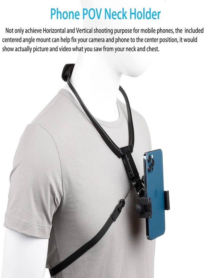 Suicune Selfie Neck Holder Mount Bendable Action Camera Mount for Vlog Camera Sports with Phone Holder, Neck Mount for Cell Phone,Waterproof Underwater Camera Mount - Image 4