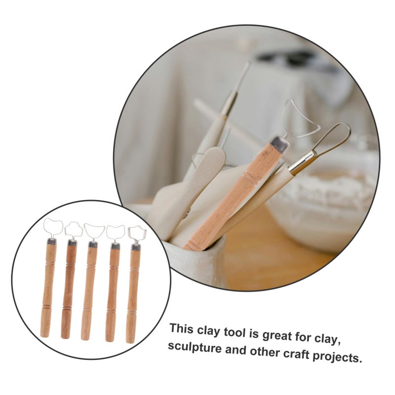 5Pcs Clay Sculpture Tool Set for Pottery Carving Smoothing and Modeling Craft Projects - Image 4
