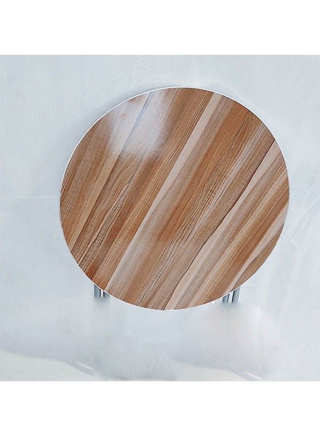 طاولة طعام دائرية قابلة للطي، 60 × 60 × 70 سم، سطح خشبي بإطار معدني، مناسبة للمنزل والمكتب والاستخدام الخارجي - Image 4