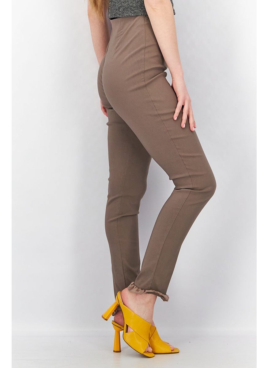 Vesper Women Slim Fit High Rise Solid Pants, Dark Grey  - Image 2