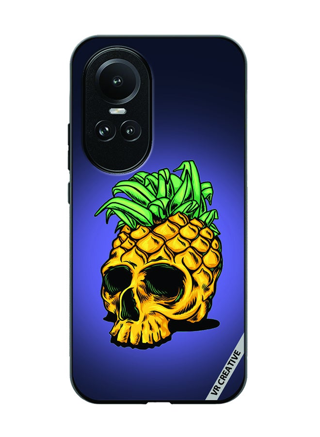 VR CREATIVE Protective Case Cover For Oppo Reno 10 Pineapple Skull Design Multicolour - Image 1