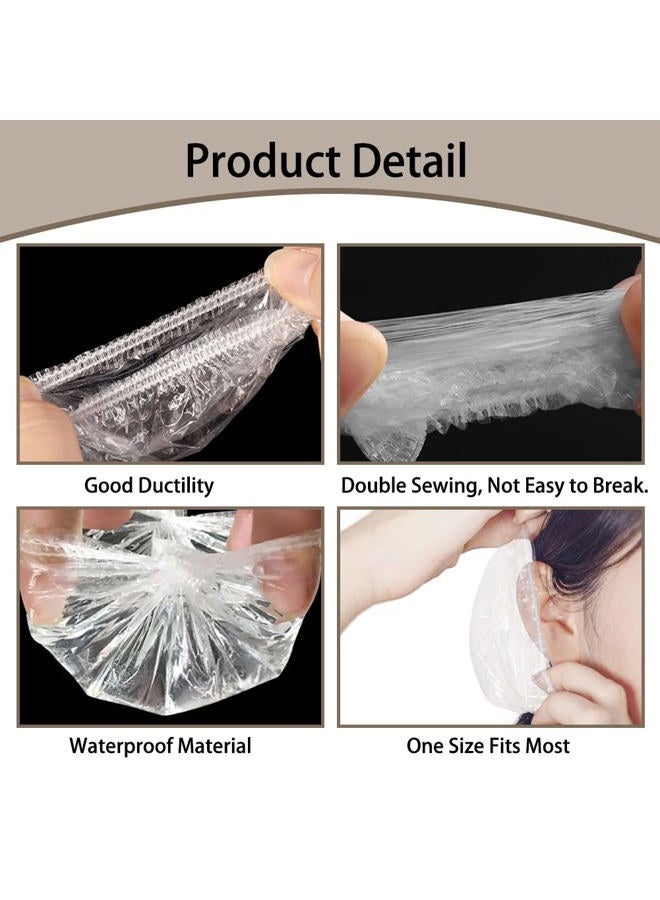 Abnaok 300 Pack Disposable Ear Covers for Shower, Waterproof Plastic Ear Shower Caps, Ear Protectors for Hair Dye, Hair Dryer, Bathing - Image 3