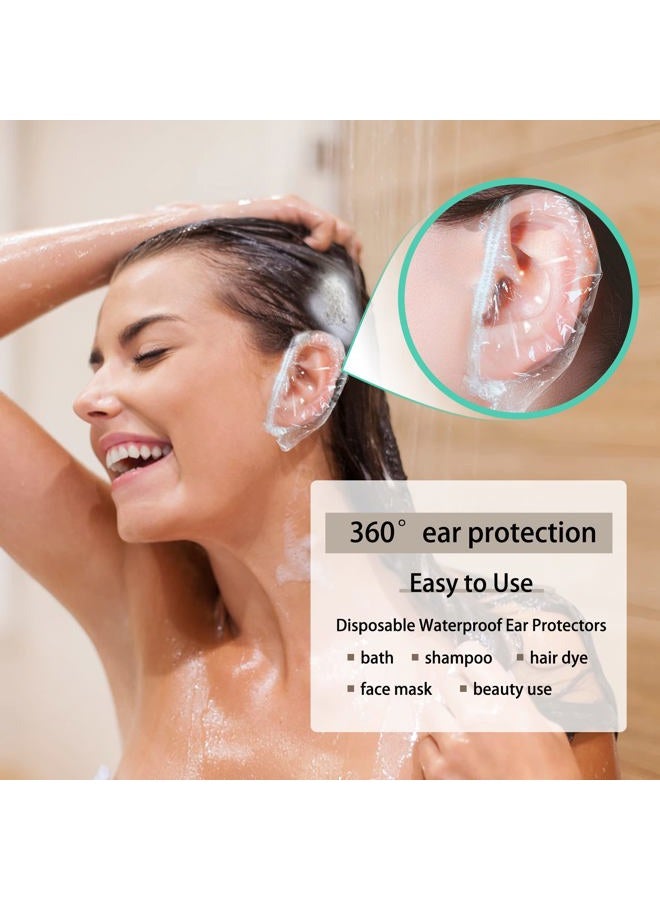 Abnaok 300 Pack Disposable Ear Covers for Shower, Waterproof Plastic Ear Shower Caps, Ear Protectors for Hair Dye, Hair Dryer, Bathing - Image 5