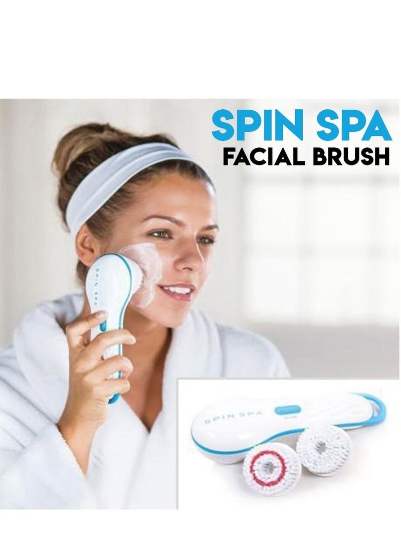 Spin Spa Spinning Facial Cleansing Brush With 2 Heads - Image 2