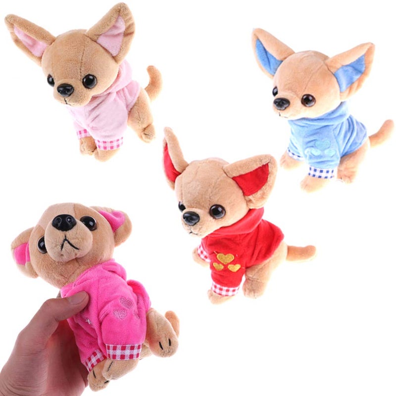 SUSHAFEN Stuffed Dog Puppy Toy Dog Plush Toy Soft Doll Stuffed Animal Pillow Birthday Gift Present Cute Dog Ornaments Decoration Handicraft House Desktop Decoration Prop 17cm/6.7"" - Image 3