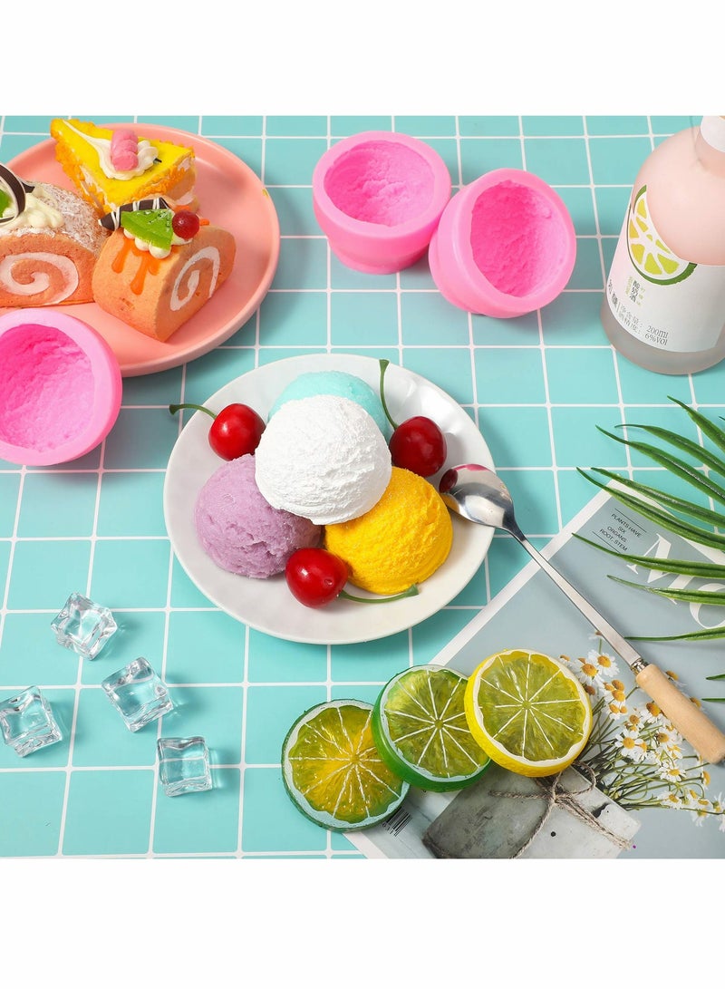 Zikra Ice Cream Ball Shape Molds, Silicone 3D Mold for Cookie Pastry Soap Candle Clay Aromatherapy Plaster, Wedding Cake Chocolate Dessert Pudding Mousse Decor DIY Kitchen Baking (3pcs) - Image 5
