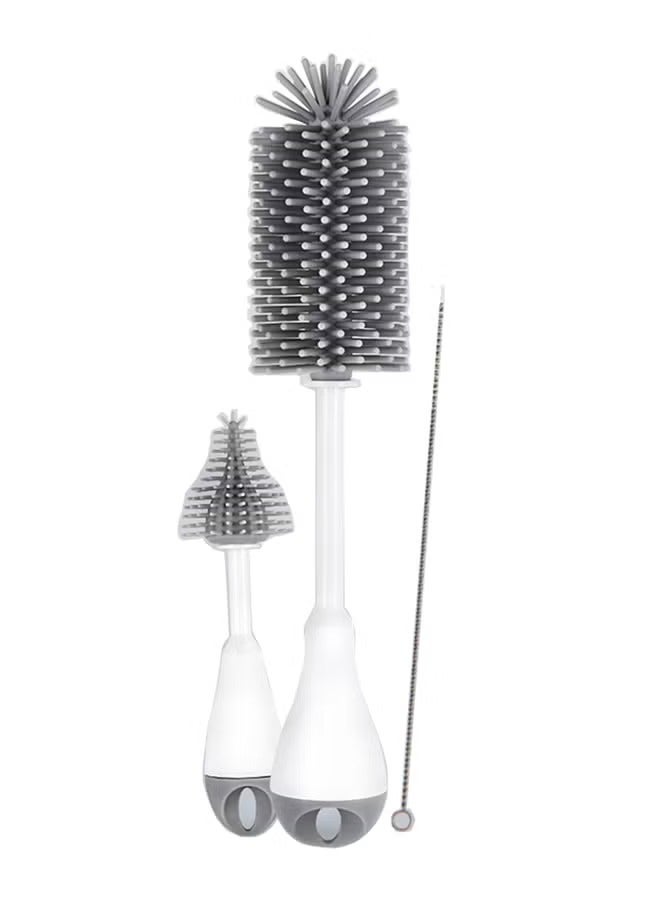 مجموعة فرشاة السيليكون 3 في 1 لتنظيف زجاجات الأطفال (لون عشوائي) - Image 1