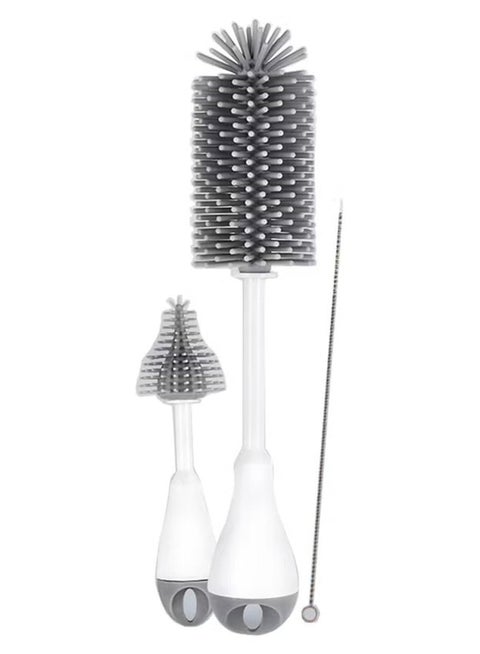 مجموعة فرشاة السيليكون 3 في 1 لتنظيف زجاجات الأطفال (لون عشوائي)