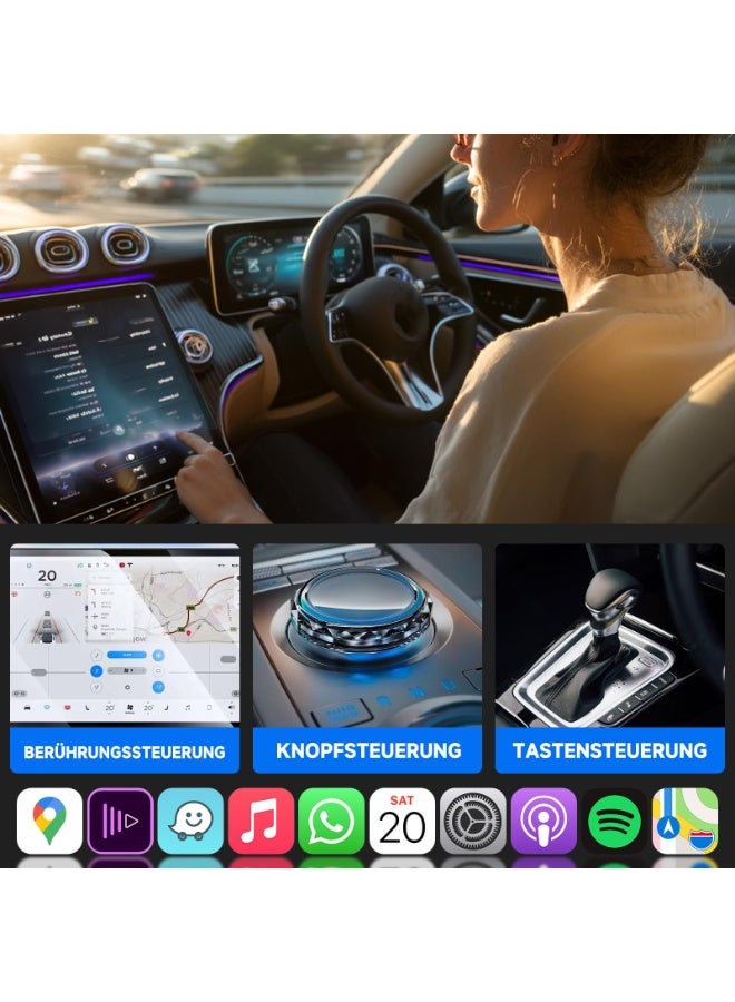 محول أندرويد أوتو لاسلكي 2025، محعل كاربلاي لاسلكي مع منفذ USB/Type-C جاهز للتشغيل، محول كاربلاي، محعل كاربلاي للسيارات، محعل كاربلاي لاسلكي لنظام iOS 12 / أندرويد 11 أو أحدث. - Image 3