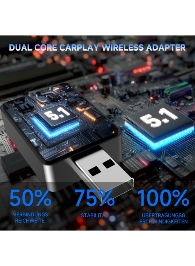 محول أندرويد أوتو لاسلكي 2025، محعل كاربلاي لاسلكي مع منفذ USB/Type-C جاهز للتشغيل، محول كاربلاي، محعل كاربلاي للسيارات، محعل كاربلاي لاسلكي لنظام iOS 12 / أندرويد 11 أو أحدث. - Image 5