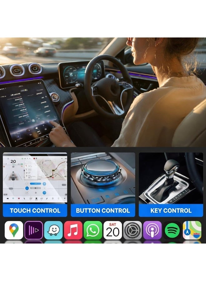 محول أندرويد أوتو لاسلكي 2025، محعل كاربلاي لاسلكي مع منفذ USB/Type-C جاهز للتشغيل، محول كاربلاي، محعل كاربلاي للسيارات، محعل كاربلاي لاسلكي لنظام iOS 12 / أندرويد 11 أو أحدث. - Image 3