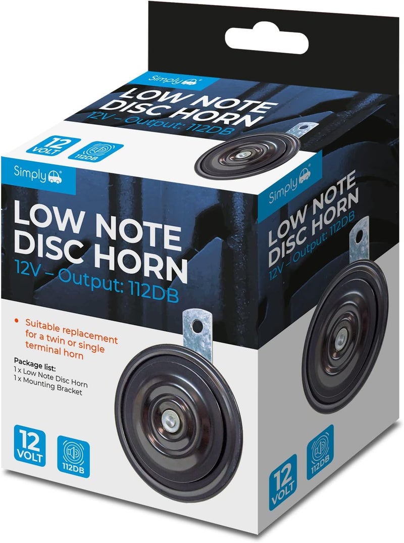 Simply Auto HN53 12V Low Note Disc Horn Universal Fit 112db Market popular practical build - Image 1