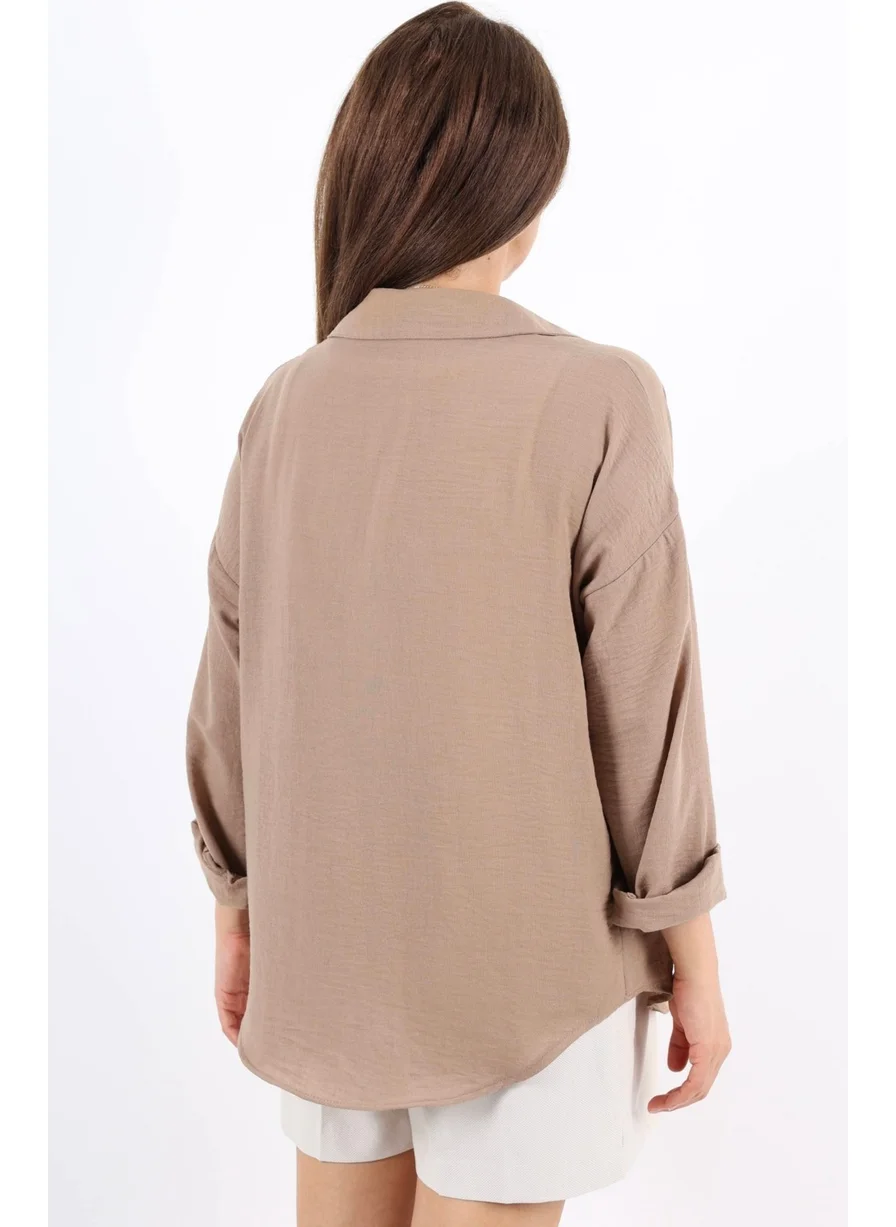 Ritnice Women's Well Brown Linen Shirt