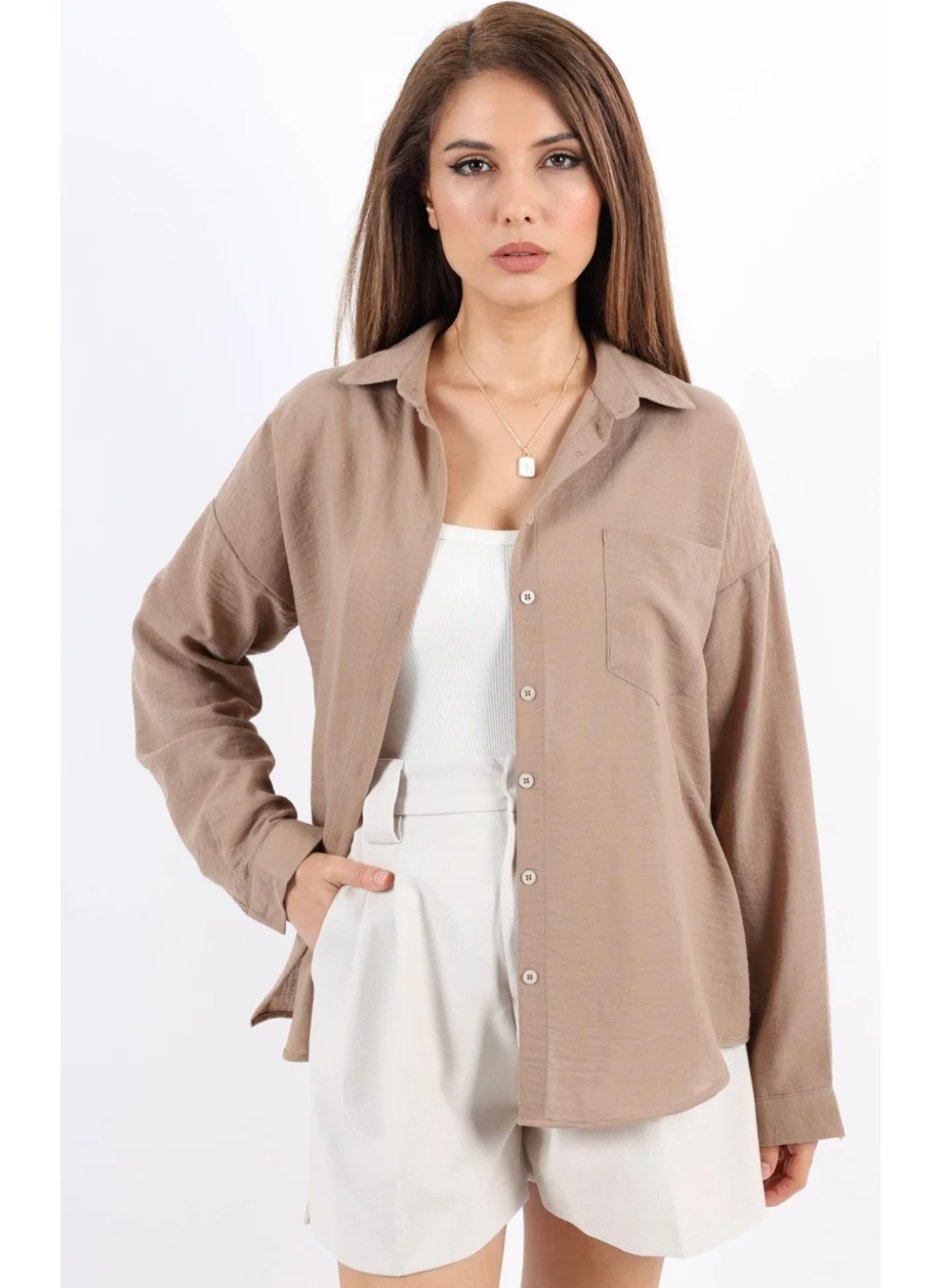 Ritnice Women's Well Brown Linen Shirt