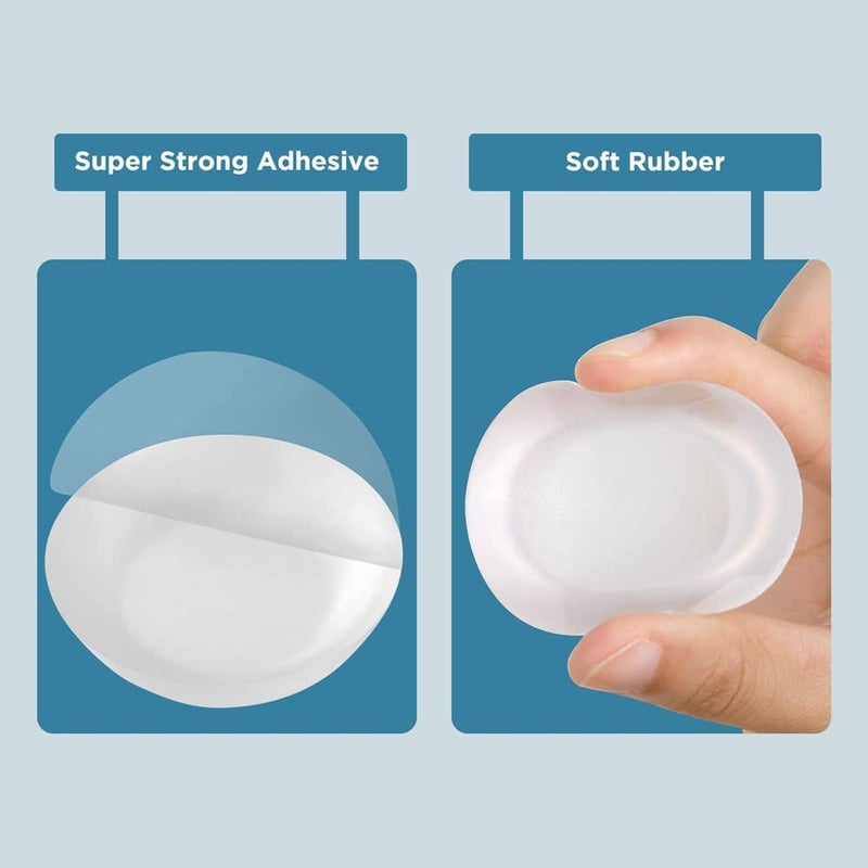Abhsant Door Bumper Adhesive Silicone Circular Dots Cabinet Round Self Wall Safety Stoppers for Drawer Picture Frames, Cutting Boards, Laptops Transparent Color for Home Kitchen Office Pack 200 - Image 3