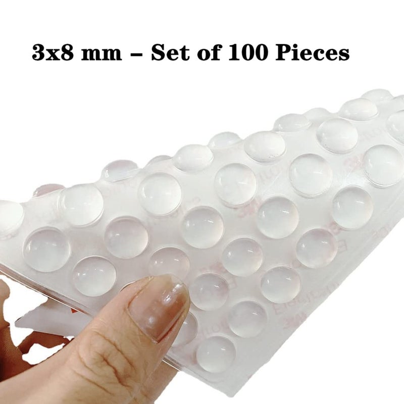 Abhsant Door Bumper Adhesive Silicone Circular Dots Cabinet Round Self Wall Safety Stoppers for Drawer Picture Frames, Cutting Boards, Laptops Transparent Color for Home Kitchen Office Pack 200 - Image 2