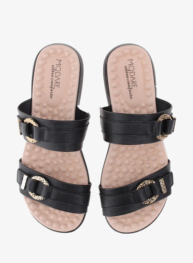 Modare Black Modare Women’s Flat Summer Footwear – Lightweight Slip-On Comfort with Stylish Casual Design for Women | Best Price UAE