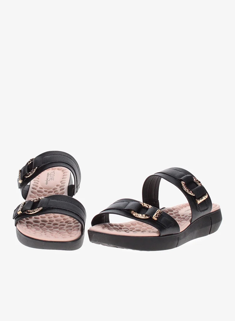 Modare Black Modare Women’s Flat Summer Footwear – Lightweight Slip-On Comfort with Stylish Casual Design for Women | Best Price UAE