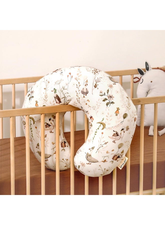 GRSSDER غطاء وسادة الرضاعة GRSSDER قابل للتمدد من مينيكي، أغطية رضاعة قابلة للإزالة لوسائد الرضاعة، غطاء فائق النعومة ومريح للأولاد والبنات، نمط بطة لطيف - Image 4