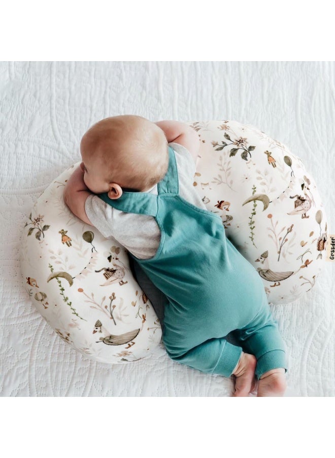 GRSSDER غطاء وسادة الرضاعة GRSSDER قابل للتمدد من مينيكي، أغطية رضاعة قابلة للإزالة لوسائد الرضاعة، غطاء فائق النعومة ومريح للأولاد والبنات، نمط بطة لطيف - Image 3