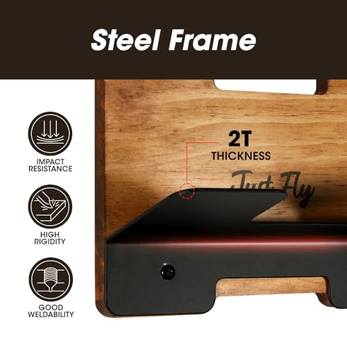 J JACKCUBE DESIGN Skateboard Wall Mount Storage Rack Longboard Organizer Vertical Display Holder Deck Garage Storage and Floating Shelf with Sturdy Steel Wood MK1306A - Image 3