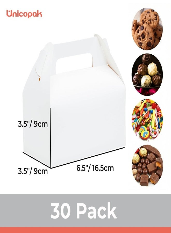 UnicoPak 30 Pack Party Favor Boxes Treat Boxes, White Gable Gift Boxes for Party Favors Goodies Cookies Treats Candies Meals Lunch, 6.5x3.5x3.5 Inches - Image 2