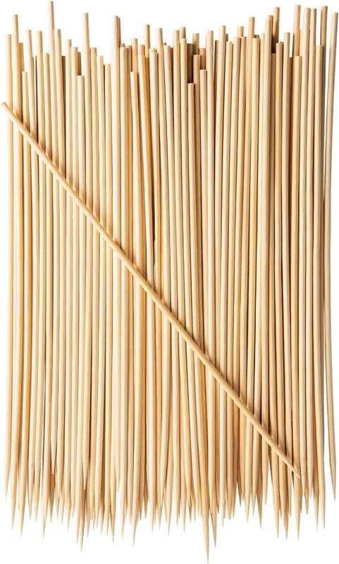 Bague Bamboo Sticks Skewer Natural (2.5 MM, 10 INCHES, Pack of 50), Natural Wooden Barbecue Kabob Skewers, Best for Grill, BBQ, Kebab, Marshmallow Roasting or Fruit Sticks - Image 1