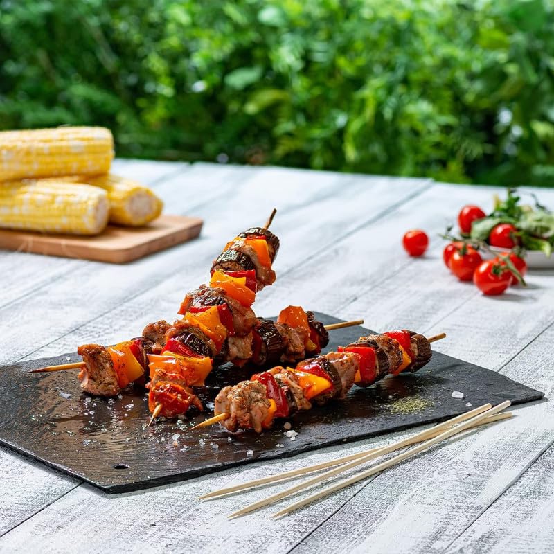Bague Bamboo Sticks Skewer Natural (2.5 MM, 10 INCHES, Pack of 50), Natural Wooden Barbecue Kabob Skewers, Best for Grill, BBQ, Kebab, Marshmallow Roasting or Fruit Sticks - Image 3